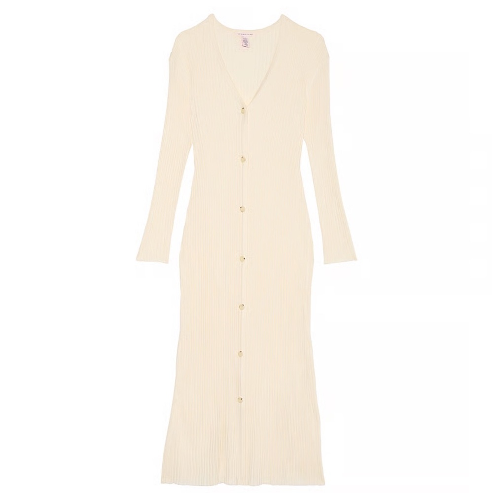 Victoria's Secret Cream Ribbed Dress - Picture 3 of 5